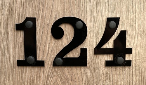 Acrylic house numbers with - numbers,