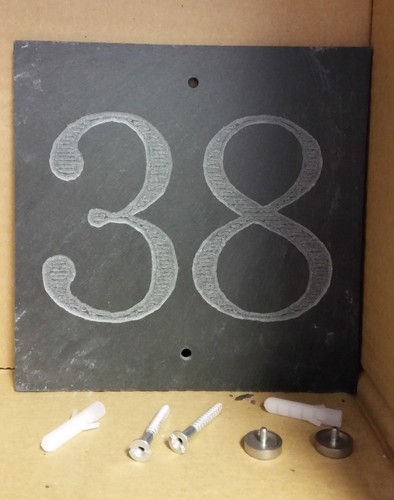 Slate house number door - ,