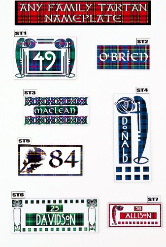 Tartan house plaque - tartan,