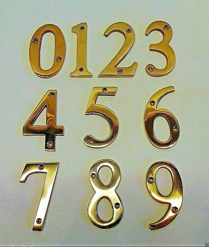 Solid brass house number - solid,