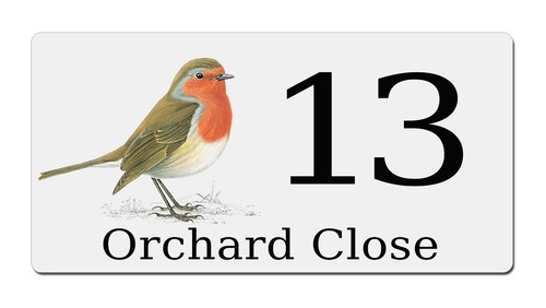 Robin bird house number - robin,